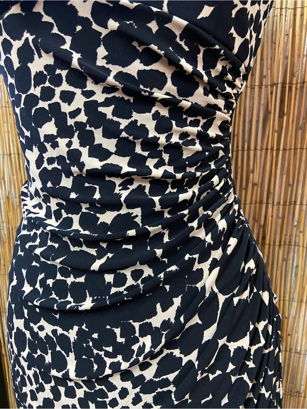 Lauren Ralph Lauren Ruched Animal Print Sheath Dress Size 4 - Picture 8 of 11